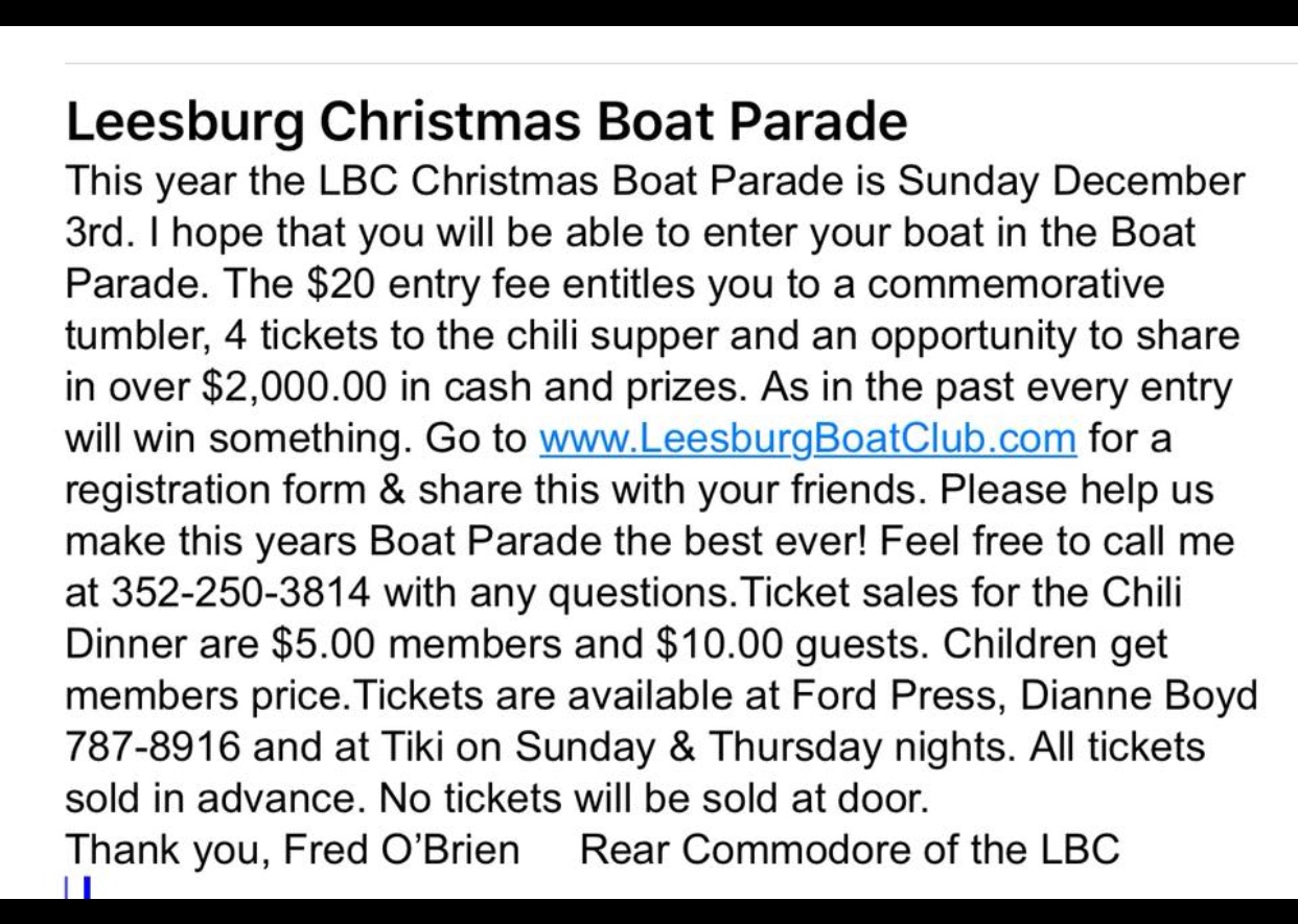 Parade The Leesburg Boat Club