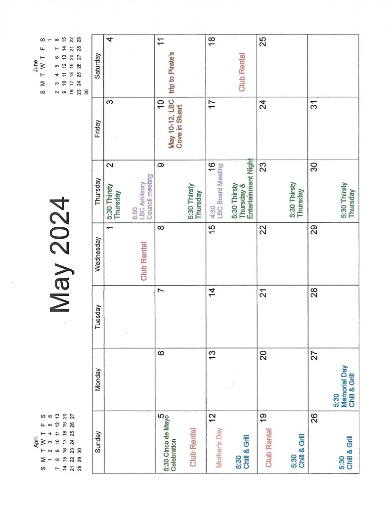 LBC May 2024 Calendar